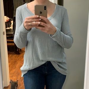 Easel brand waffle knit tunic long sleeve top